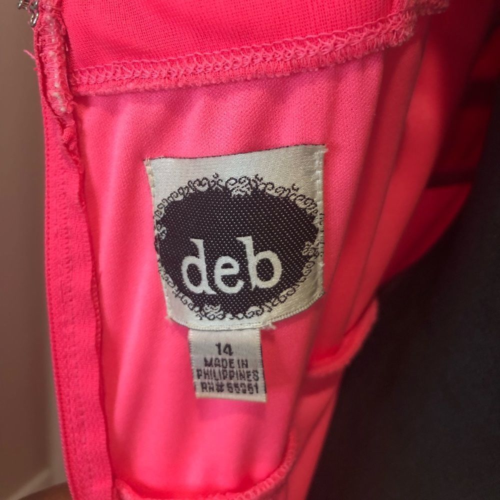 Deb pink maxi length formal prom dress with jeweled strap, size 14 - Picture 13 of 13